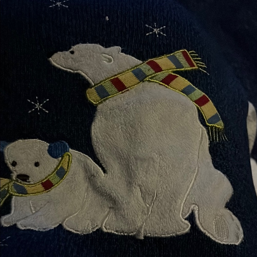 Cozy Blue Sweater with Polar Bear Design - Picture 3 of 5